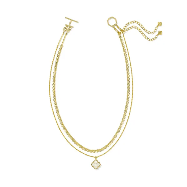 Kendra Scott Mallory Rose in Gold with Ivory Mother Pearl Multi-Strand Necklace Image 2 Kiefer Jewelers Lutz, FL
