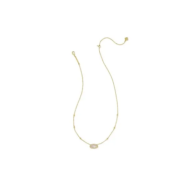 Kendra Scott Elisa Lattice Frame in Gold with Ivory Mother of Pearl Short Pendant Necklace Image 2 Kiefer Jewelers Lutz, FL