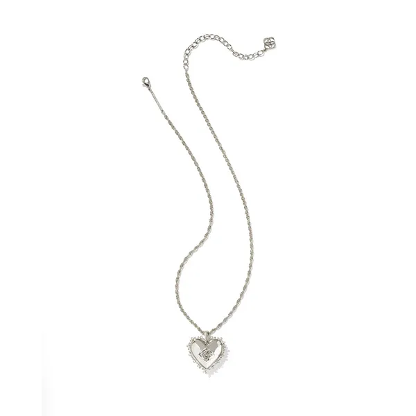 Kendra Scott Mallory Rose Silver Locket Short Pendant Necklace Image 3 Kiefer Jewelers Lutz, FL