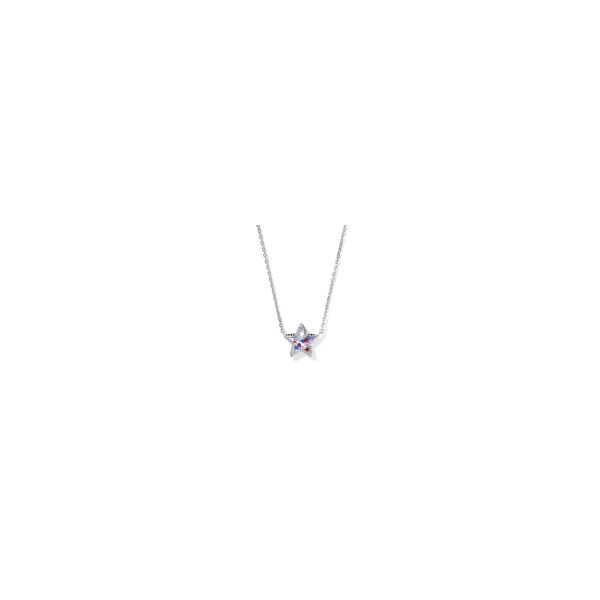 Cassidy Silver Star and Red, White, and Blue Illusion Short Pendant Necklace by Kendra Scott Kiefer Jewelers Lutz, FL