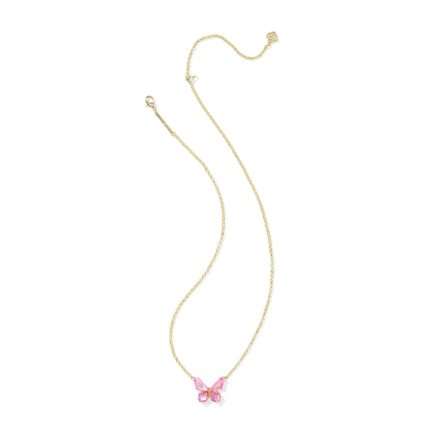 Bianca Butterfly with Pink Mix Short Pendant Necklace by Kendra Scott Image 2 Kiefer Jewelers Lutz, FL