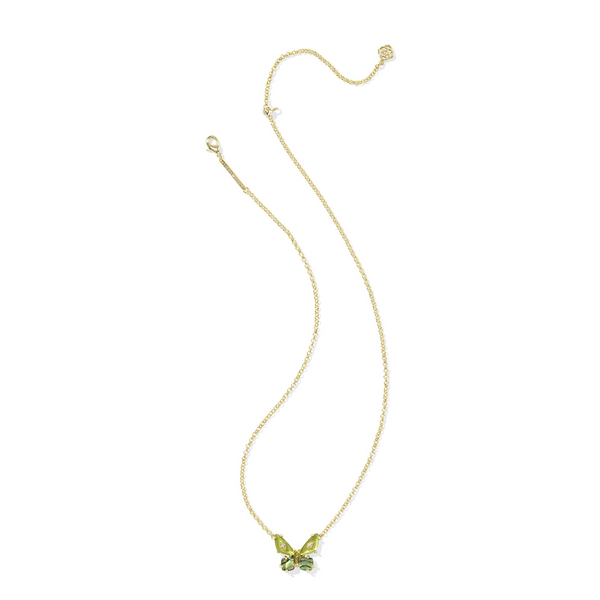 Bianca Butterfly Gold with Green Mix Short Pendant Necklace by Kendra Scott Image 2 Kiefer Jewelers Lutz, FL
