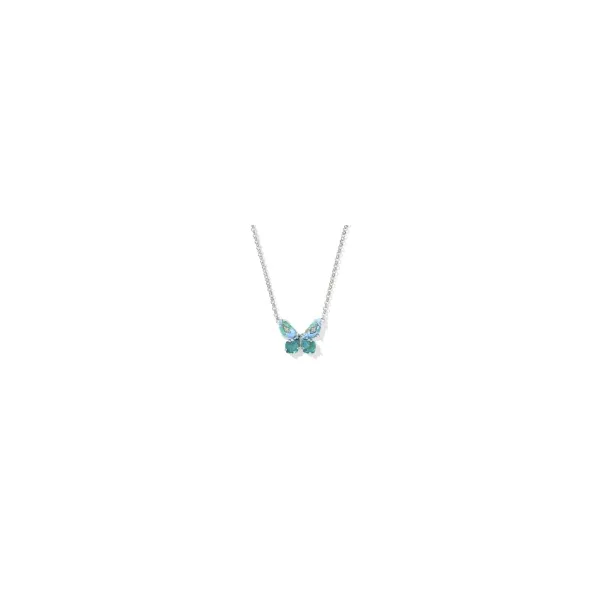Bianca Butterfly Silver and Bring Aqua Mix Short Pendant Necklace by Kendra Scott Kiefer Jewelers Lutz, FL