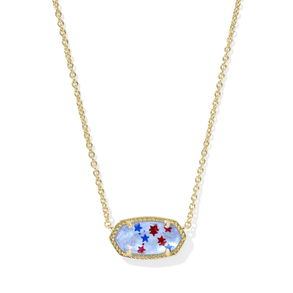 Elisa Gold with Red, White, and Blue Illusion Short Pendant Necklace by Kendra Scott Kiefer Jewelers Lutz, FL