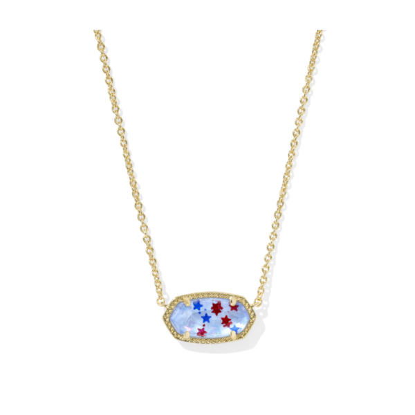 Elisa Gold with Red, White, and Blue Illusion Short Pendant Necklace by Kendra Scott Kiefer Jewelers Lutz, FL