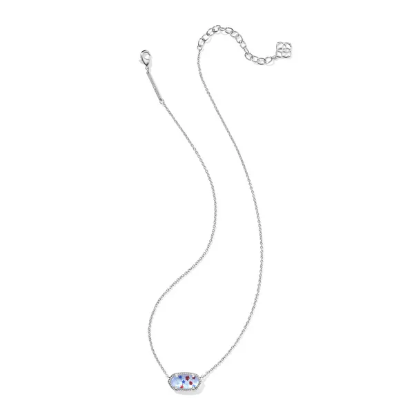 Elisa Silver Red, White, and Blue Illusion Short Pendant Necklace by Kendra Scott Image 2 Kiefer Jewelers Lutz, FL