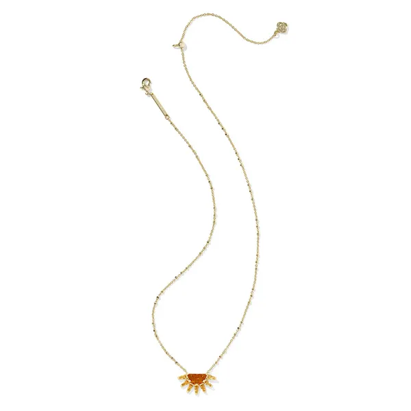 Samantha Sun Gold with Orange Glass Pendant Necklace by Kendra Scott Image 2 Kiefer Jewelers Lutz, FL