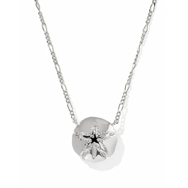 Sand Dollar Silver with Natural Mother-of-Pearl Pendant Necklace by Kendra Scott Image 2 Kiefer Jewelers Lutz, FL