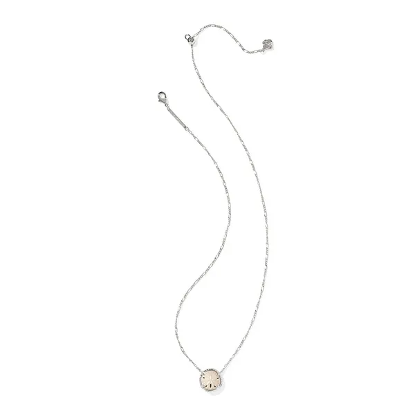 Sand Dollar Silver with Natural Mother-of-Pearl Pendant Necklace by Kendra Scott Image 3 Kiefer Jewelers Lutz, FL