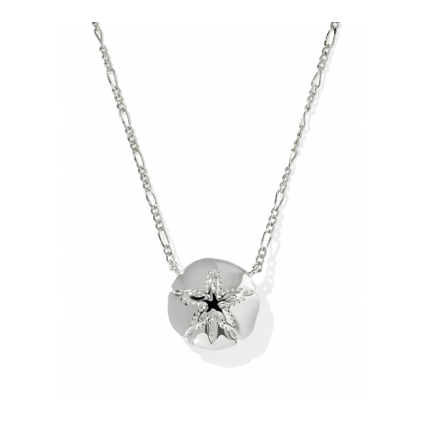 Sand Dollar Silver with Natural Mother-of-Pearl Pendant Necklace by Kendra Scott Image 2 Kiefer Jewelers Lutz, FL