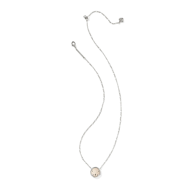 Sand Dollar Silver with Natural Mother-of-Pearl Pendant Necklace by Kendra Scott Image 3 Kiefer Jewelers Lutz, FL