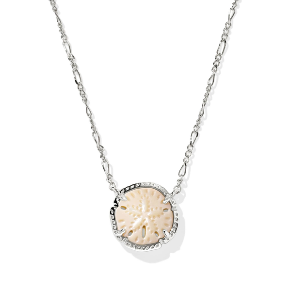 Sand Dollar Silver with Natural Mother-of-Pearl Pendant Necklace by Kendra Scott Kiefer Jewelers Lutz, FL