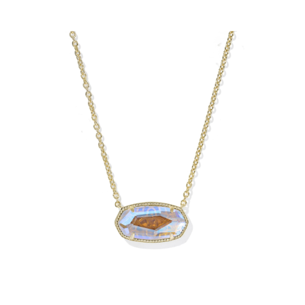 Elisa Gold Statement Short Pendant Necklace in Dichoric Glass by Kendra Scott Kiefer Jewelers Lutz, FL