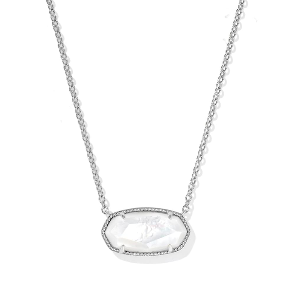 Elisa Silver Statement Short Pendant Necklace in Ivory Mother-of-Pearl by Kendra Scott Kiefer Jewelers Lutz, FL