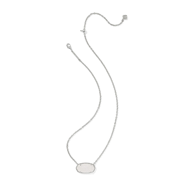 Elisa Silver Statment Short Pendant Necklace in Iridescent Drusy by Kendra Scott Image 2 Kiefer Jewelers Lutz, FL