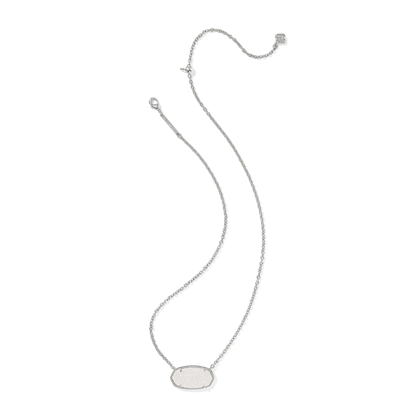 Elisa Silver Statment Short Pendant Necklace in Iridescent Drusy by Kendra Scott Image 2 Kiefer Jewelers Lutz, FL