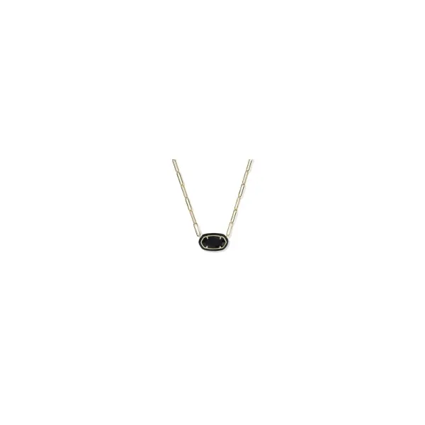 Elisa Enamel Frame Paperclip Necklace with Black Agate by Kendra Scott Kiefer Jewelers Lutz, FL