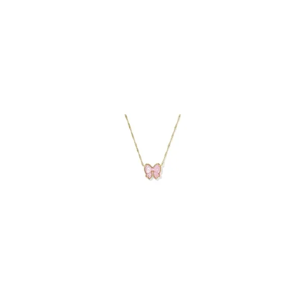 Haley Bow Gold Short Pendant Necklace with Blush Ivory Mother-of-Pearl by Kendra Scott Kiefer Jewelers Lutz, FL