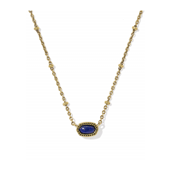 Mini Elisa Gold with Blue Lapis Vingate Gold Satellite Short Pendant Necklace by Kendra Scott Kiefer Jewelers Lutz, FL