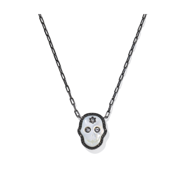 Skeleton Gunmetal with Ivory Mother-of-Pearl Short Pendant Necklace by Kendra Scott Kiefer Jewelers Lutz, FL