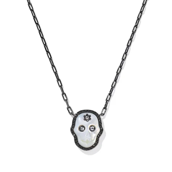 Skeleton Gunmetal with Ivory Mother-of-Pearl Short Pendant Necklace by Kendra Scott Kiefer Jewelers Lutz, FL