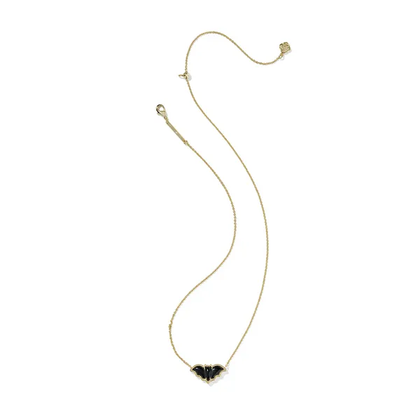 Bat Gold with Golden Obsidian Short Pendant Necklace by Kendra Scott Image 3 Kiefer Jewelers Lutz, FL