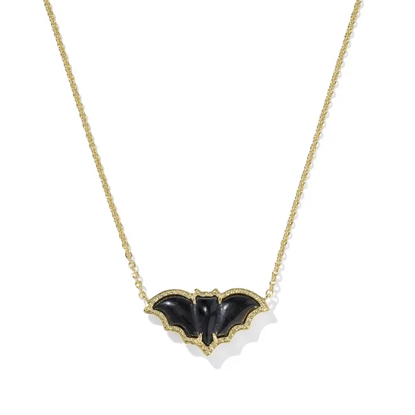 Bat Gold with Golden Obsidian Short Pendant Necklace by Kendra Scott Kiefer Jewelers Lutz, FL