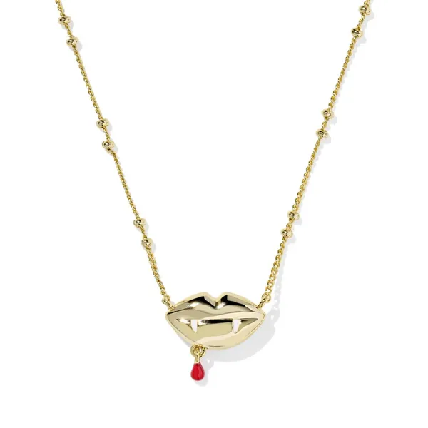 Vampire Gold with Lab Grown Red Opal Short Pendant Necklace by Kendra Scott Image 2 Kiefer Jewelers Lutz, FL