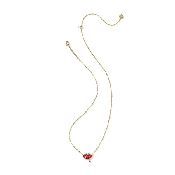 Vampire Gold with Lab Grown Red Opal Short Pendant Necklace by Kendra Scott Image 3 Kiefer Jewelers Lutz, FL