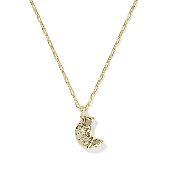 Moon Gold with White Opalescent Resin Short Pendant Necklace by Kendra Scott Image 2 Kiefer Jewelers Lutz, FL