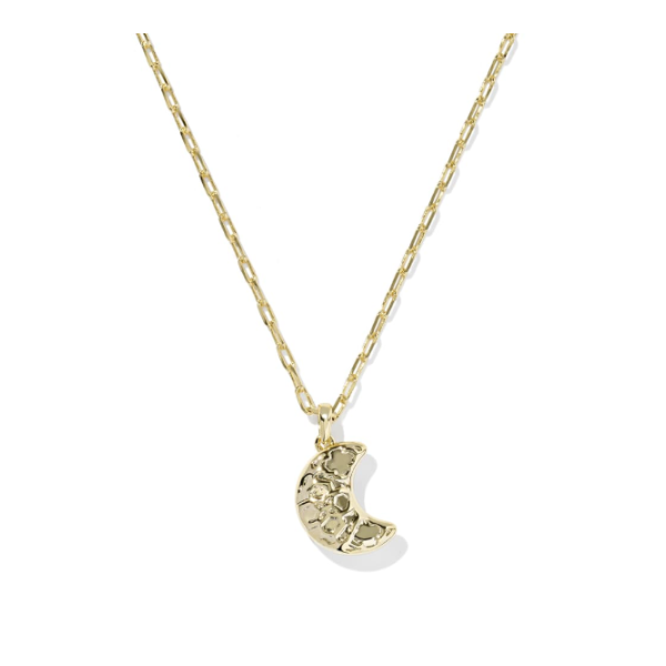 Moon Gold with White Opalescent Resin Short Pendant Necklace by Kendra Scott Image 2 Kiefer Jewelers Lutz, FL