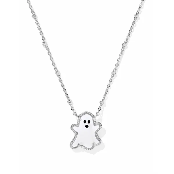 Ghost Silver with White Mother-of-Pearl Short Pendant Necklace by Kendra Scott Kiefer Jewelers Lutz, FL