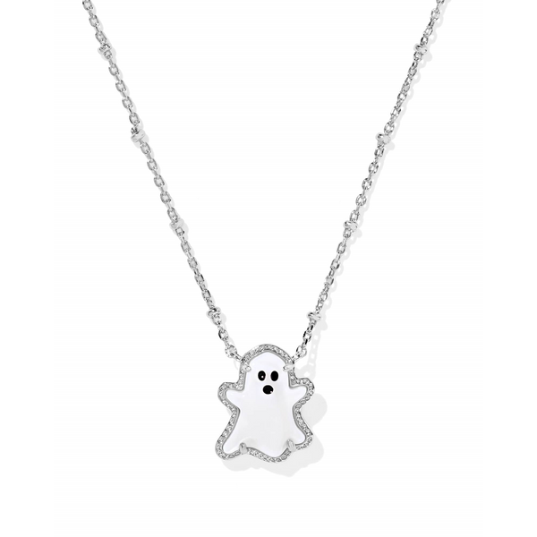 Ghost Silver with White Mother-of-Pearl Short Pendant Necklace by Kendra Scott Kiefer Jewelers Lutz, FL