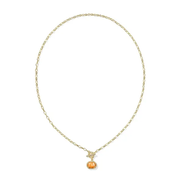 Pumpkin Gold with Orange Mother-of-Pearl Link Chain by Kendra Scott Image 2 Kiefer Jewelers Lutz, FL