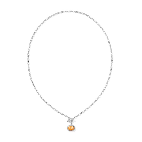 Pumpkin with Orange Mother-of-Pearl Link Chain Necklace by Kendra Scott Image 2 Kiefer Jewelers Lutz, FL