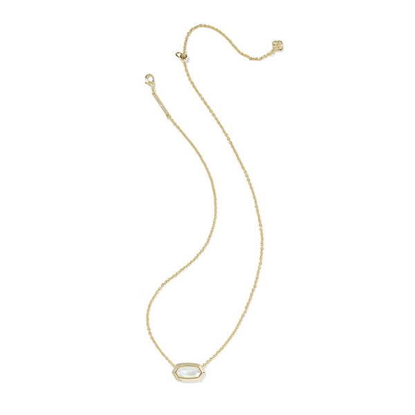 Elisa Bezel Gold with Ivory Mother-of-Pearl Short Pendant Necklace by Kendra Scott Image 2 Kiefer Jewelers Lutz, FL