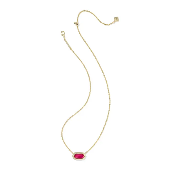 Elisa Bezel Gold with Carmine Red Illusion Short Pendant Necklace by Kendra Scott Image 2 Kiefer Jewelers Lutz, FL