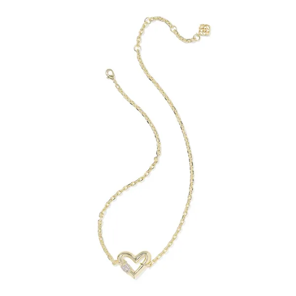 Emery Gold Heart with White Cubic Zirconia Short Pendant Necklace by Kendra Scott Image 2 Kiefer Jewelers Lutz, FL