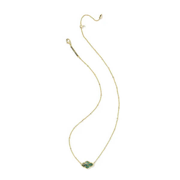 Abbie Gold with Bronze Veined Green Malachite Short Pendant Necklace by Kendra Scott Image 2 Kiefer Jewelers Lutz, FL