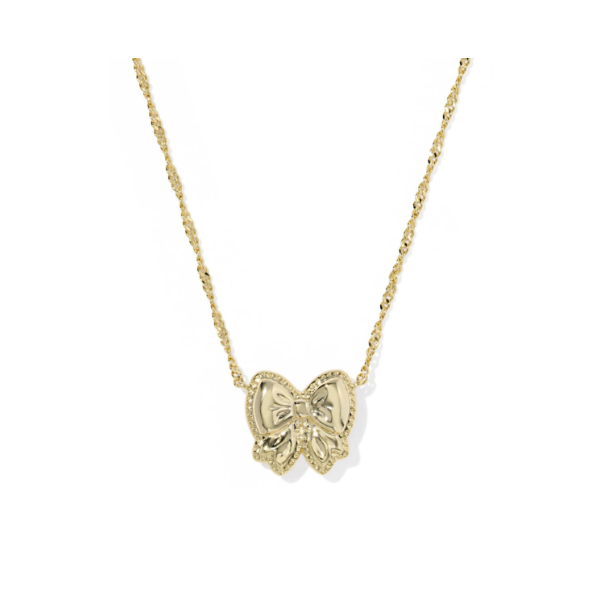 Haley Bow Gold with Scarlet Red Mother of Pearl Short Pendant Necklace by Kendra Scott Image 2 Kiefer Jewelers Lutz, FL