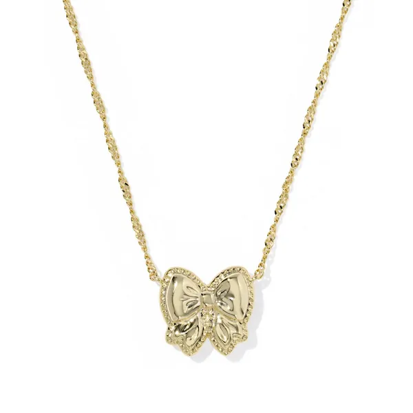 Haley Bow Gold with Scarlet Red Mother of Pearl Short Pendant Necklace by Kendra Scott Image 2 Kiefer Jewelers Lutz, FL