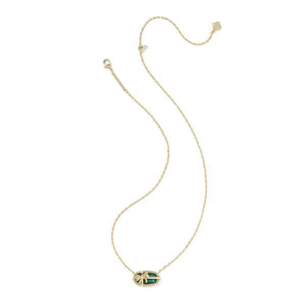 Elisa Bow Gold with Pine Illusion Short Pendant Necklace by Kendra Scott Image 3 Kiefer Jewelers Lutz, FL