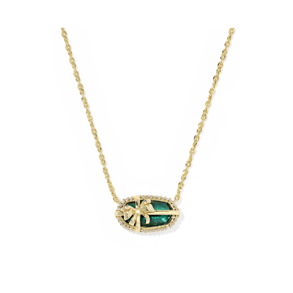 Elisa Bow Gold with Pine Illusion Short Pendant Necklace by Kendra Scott Kiefer Jewelers Lutz, FL