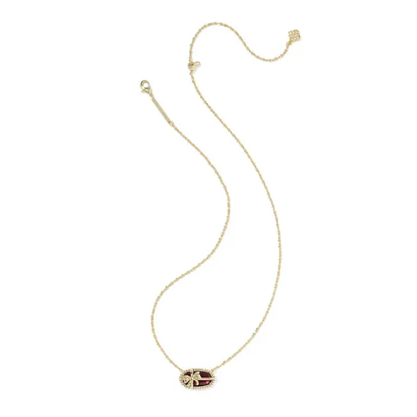 Elisa Bow Gold with Dark Burgandy Illusion Short Pendant Necklace by Kendra Scott Image 3 Kiefer Jewelers Lutz, FL