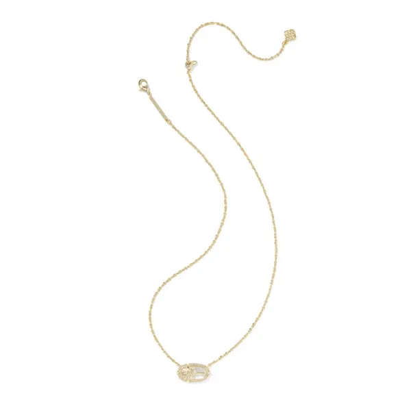 Elisa Bow Gold with Iridescent Crystal Ivory Illusion Short Pendant Necklace by Kendra Scott Image 3 Kiefer Jewelers Lutz, FL
