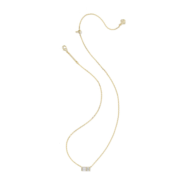 Jamie Gold with White Cubic Zirconia Short Pendant Necklace by Kendra Scott Image 2 Kiefer Jewelers Lutz, FL