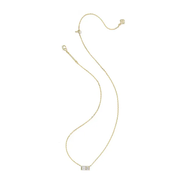 Jamie Gold with White Cubic Zirconia Short Pendant Necklace by Kendra Scott Image 2 Kiefer Jewelers Lutz, FL