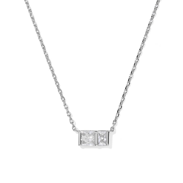 Jamie Silver with White Cubic Zirconia Short Pendant Necklace by Kendra Scott Kiefer Jewelers Lutz, FL
