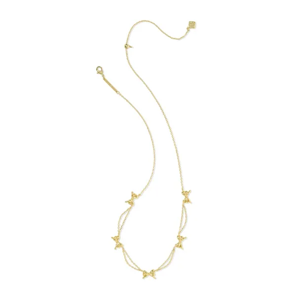 Bow Gold Strand Necklace by Kendra Scott Image 2 Kiefer Jewelers Lutz, FL