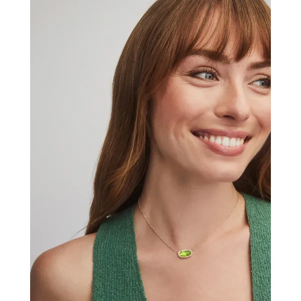 Elisa Gold Peridot Illusion Necklace Image 2 Kiefer Jewelers Lutz, FL